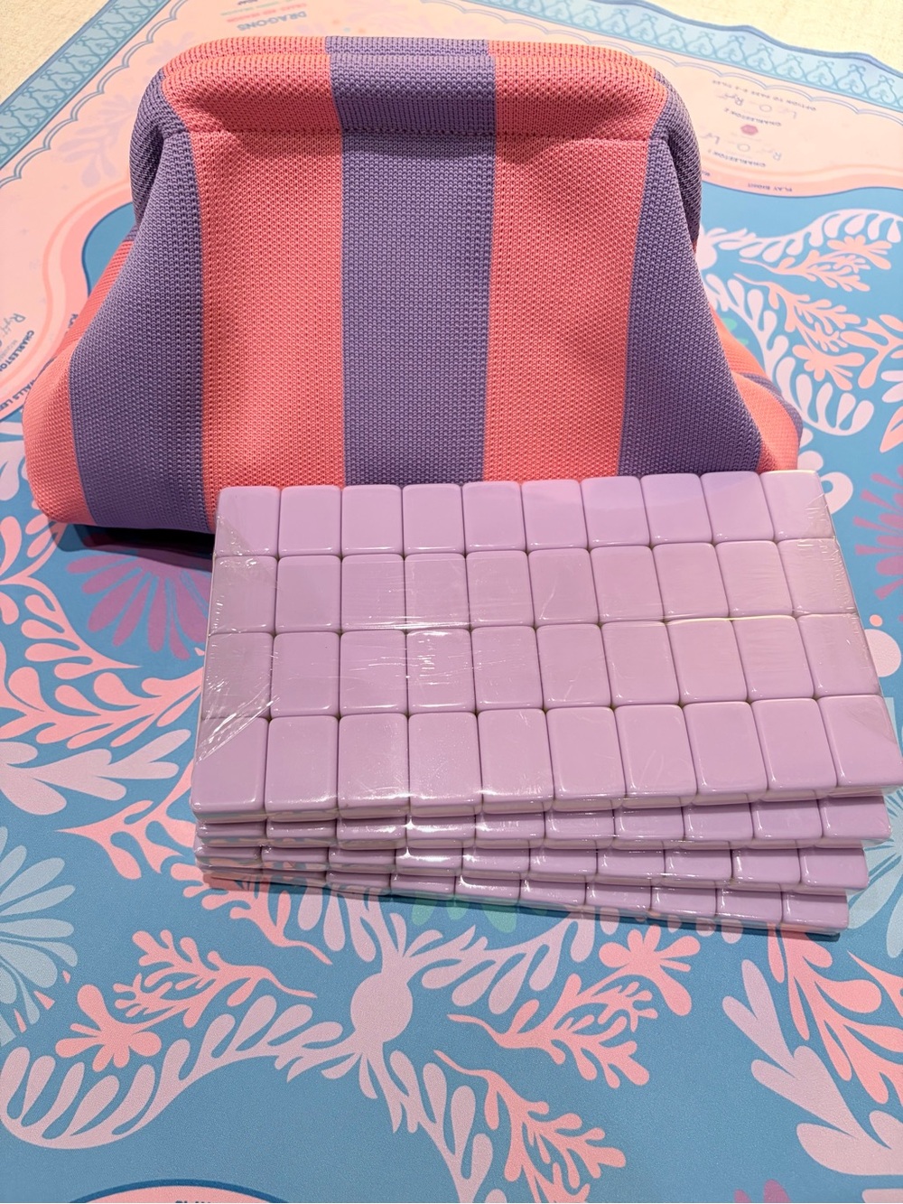 Lilac Mahjong Tiles & Tile Bag 🀄️🌸💜